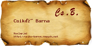 Csikó Barna névjegykártya