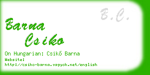 barna csiko business card